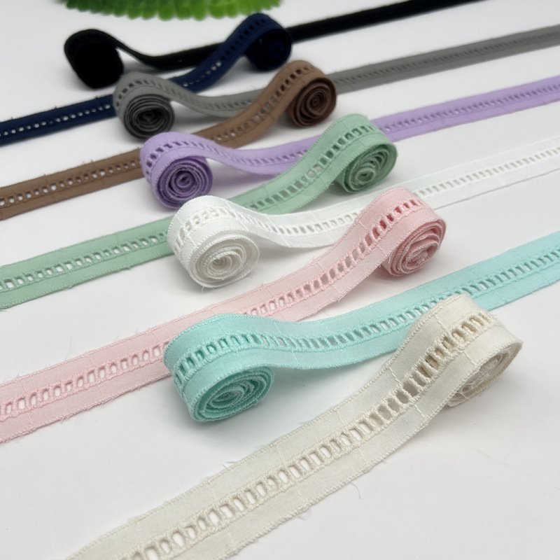 Factory Wholesale 2.5 cm Wide Embroidered Cotton Trimming Lace Colorful Stair Pattern Design Lace Trim For DIYIY