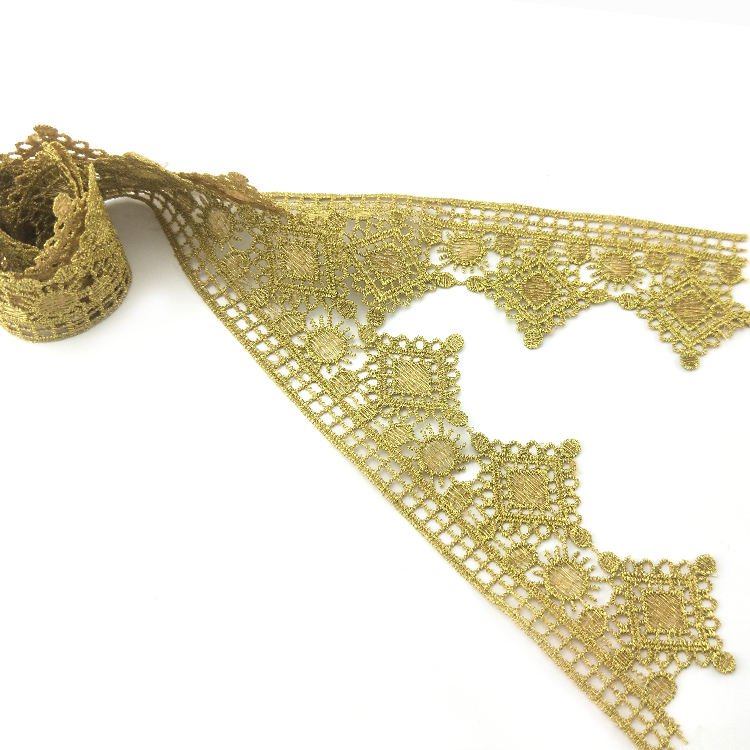 Modern 5.5cm Gold Lace Trim High-Grade Promotional Products Luxury Ribbon for Garment and Underwear Decoration J12
