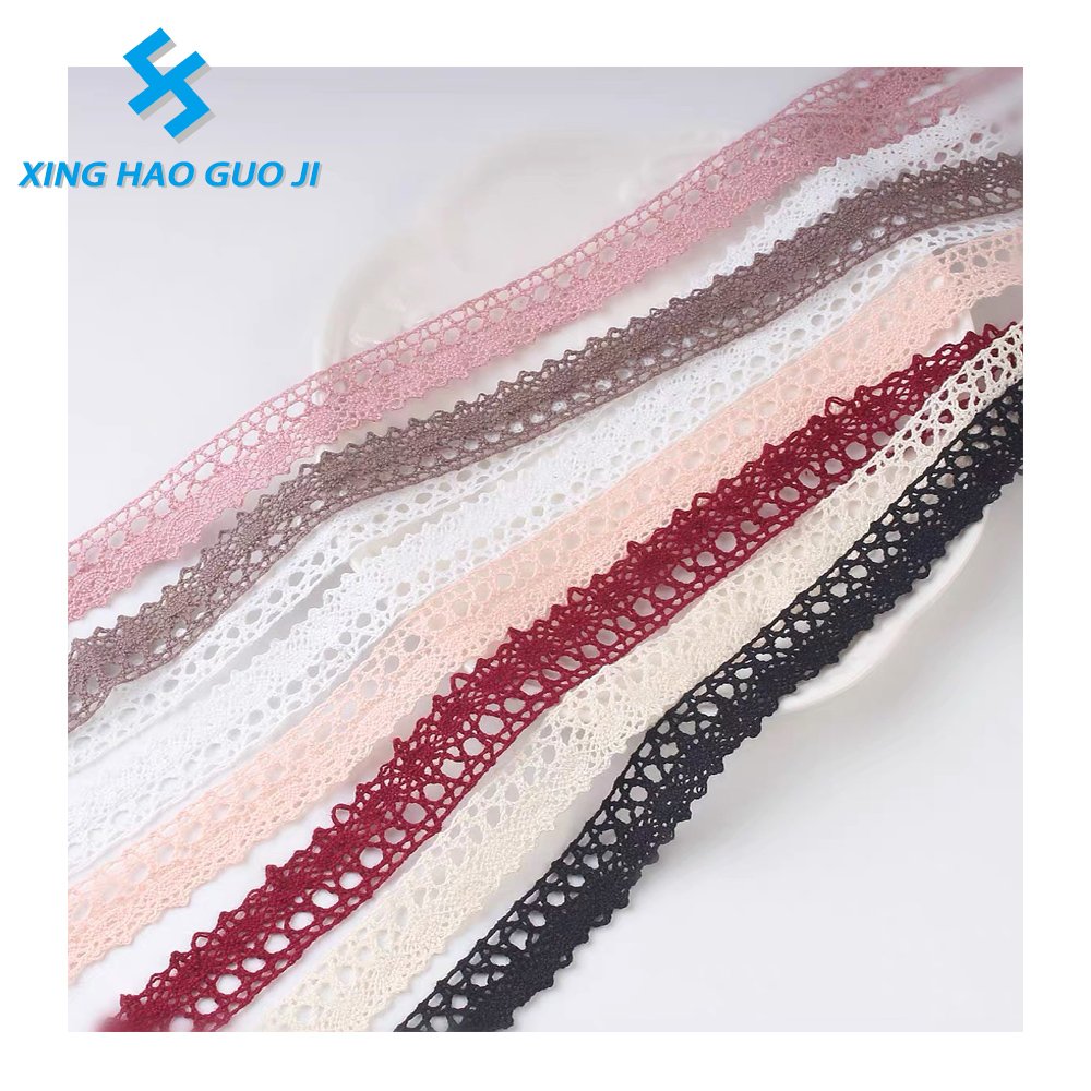 Best-selling wholesale price 1CM cotton custom color budding lace edging clothing trim accessories