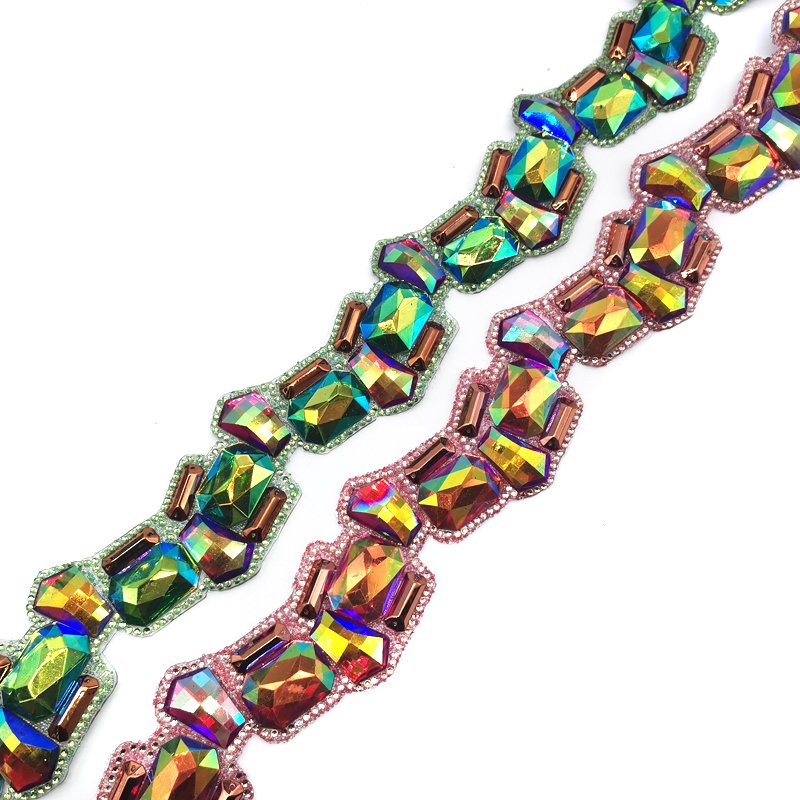 2025 Iron on Resin Rhinestone Appliques Trimming Direct from Factory Sale for Carnival Costumes Samba Shoes and Bags