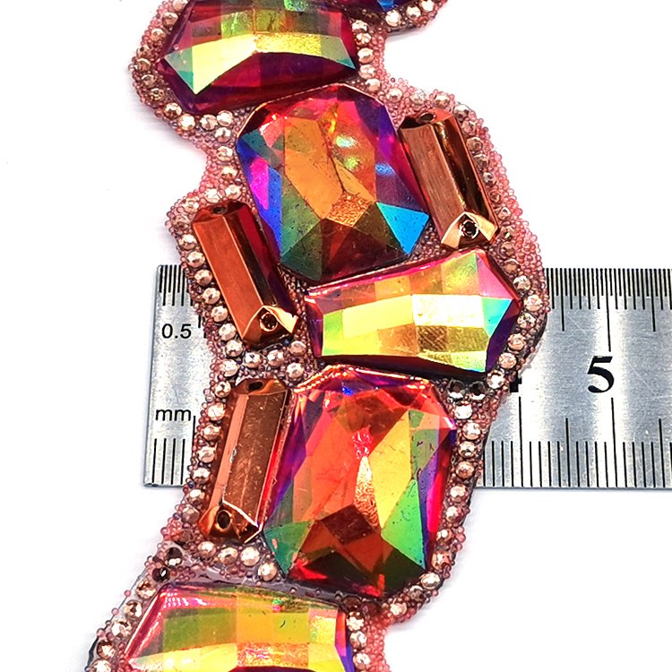 2025 Iron on Resin Rhinestone Appliques Trimming Direct from Factory Sale for Carnival Costumes Samba Shoes and Bags