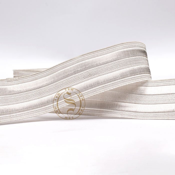 Silver Braid Trim, Lace, Ribbon, Jacquard Galloon Double Stripe Lace Applique Regimental Uniform Braid