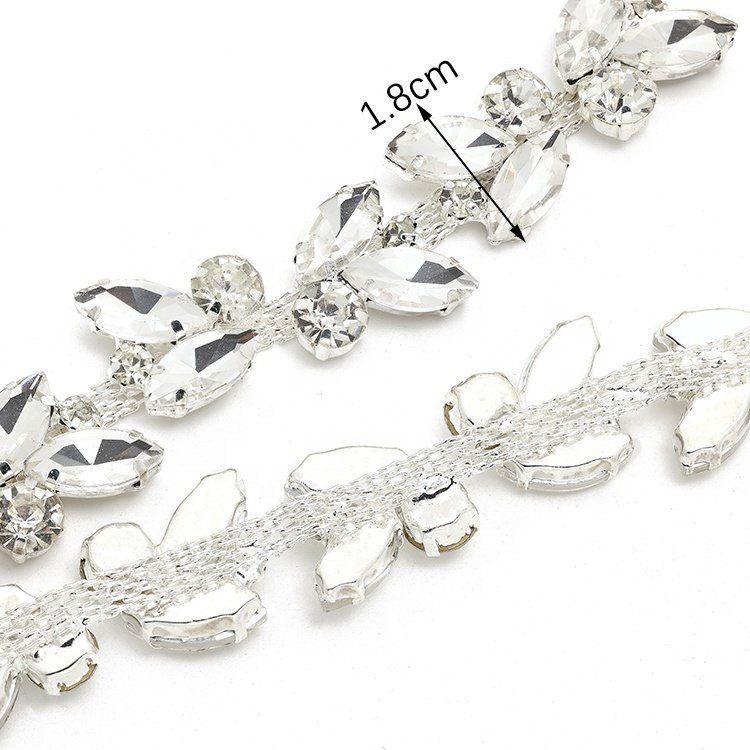 Satisfaction guarantee claw chain garment shoe dress headband fitting accessories rhinestone glass trim