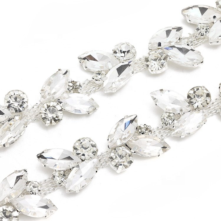 Satisfaction guarantee claw chain garment shoe dress headband fitting accessories rhinestone glass trim