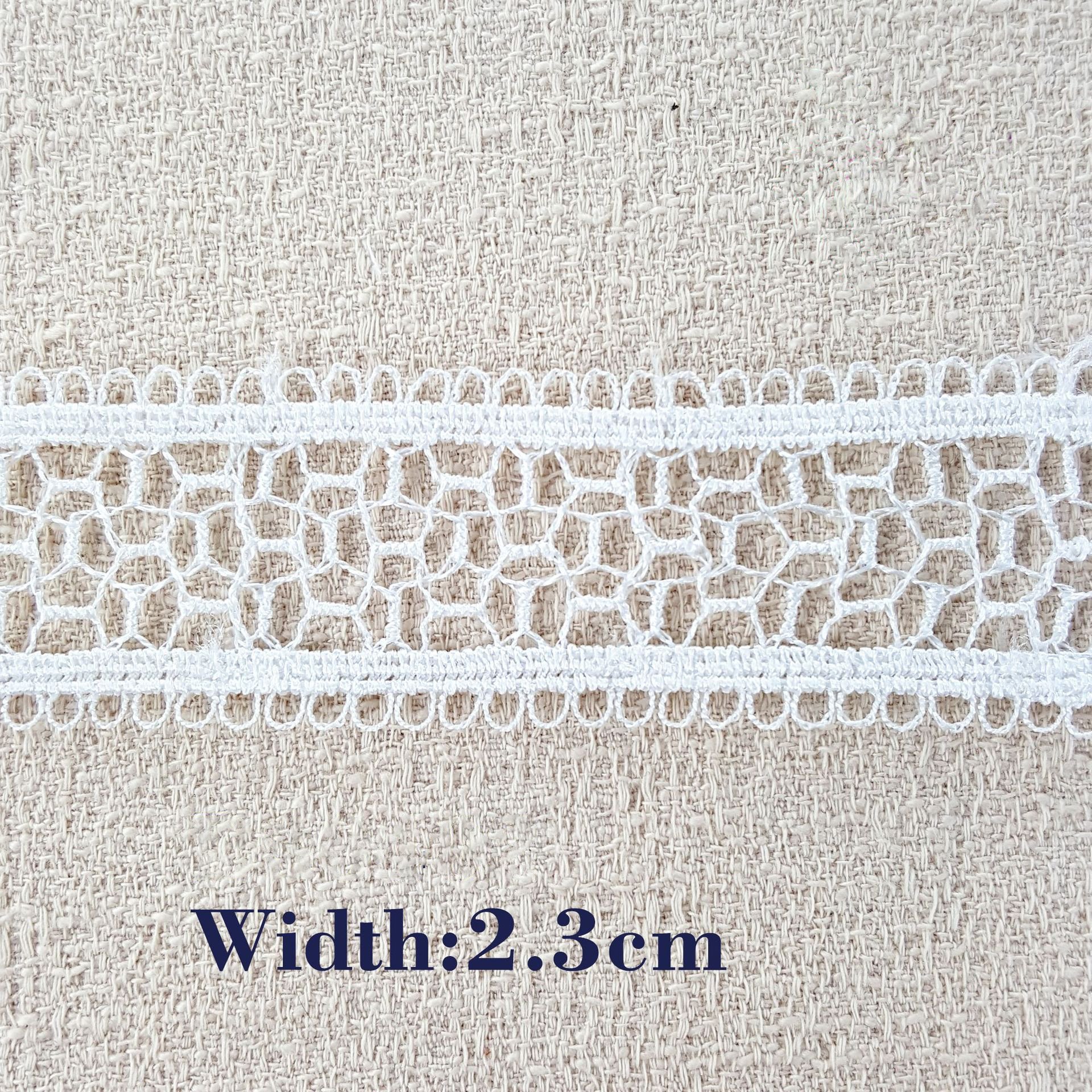 Free samples Hot sales cheap ethnic lace trim Hollow out white embroidery geometric pattern macrame embroidery lace trim
