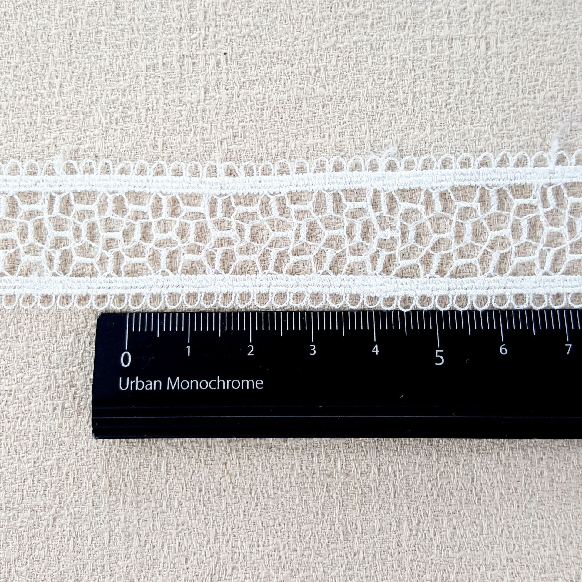 Free samples Hot sales cheap ethnic lace trim Hollow out white embroidery geometric pattern macrame embroidery lace trim