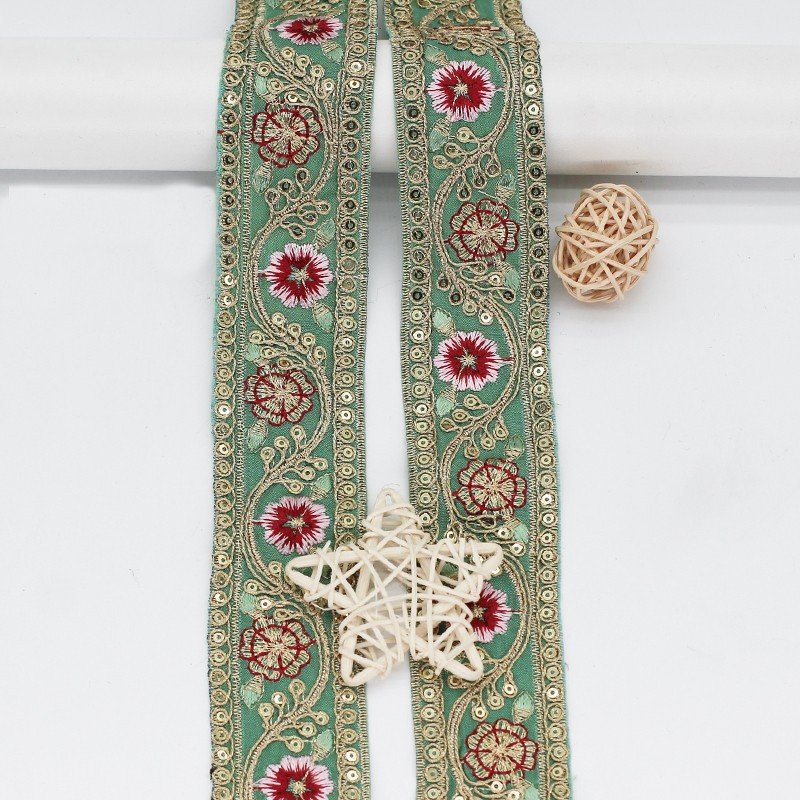 Multicolor Florist Embroidery Ribbon Lace Trim Ethnic Sew Accessory Ribbon