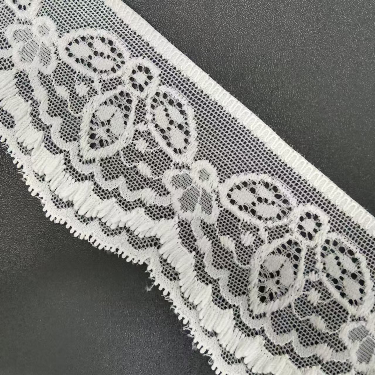 Elegant Floral Voile 5.5 cm Elastic Nylon Spandex Tulle Border Lace Trim for Underwear & Lingerie Accessories