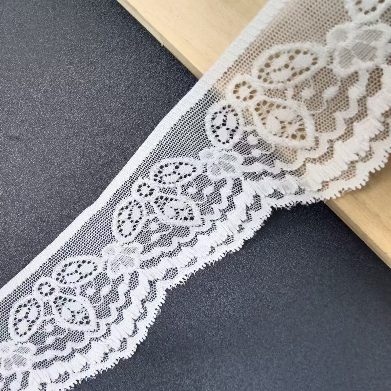 Elegant Floral Voile 5.5 cm Elastic Nylon Spandex Tulle Border Lace Trim for Underwear & Lingerie Accessories