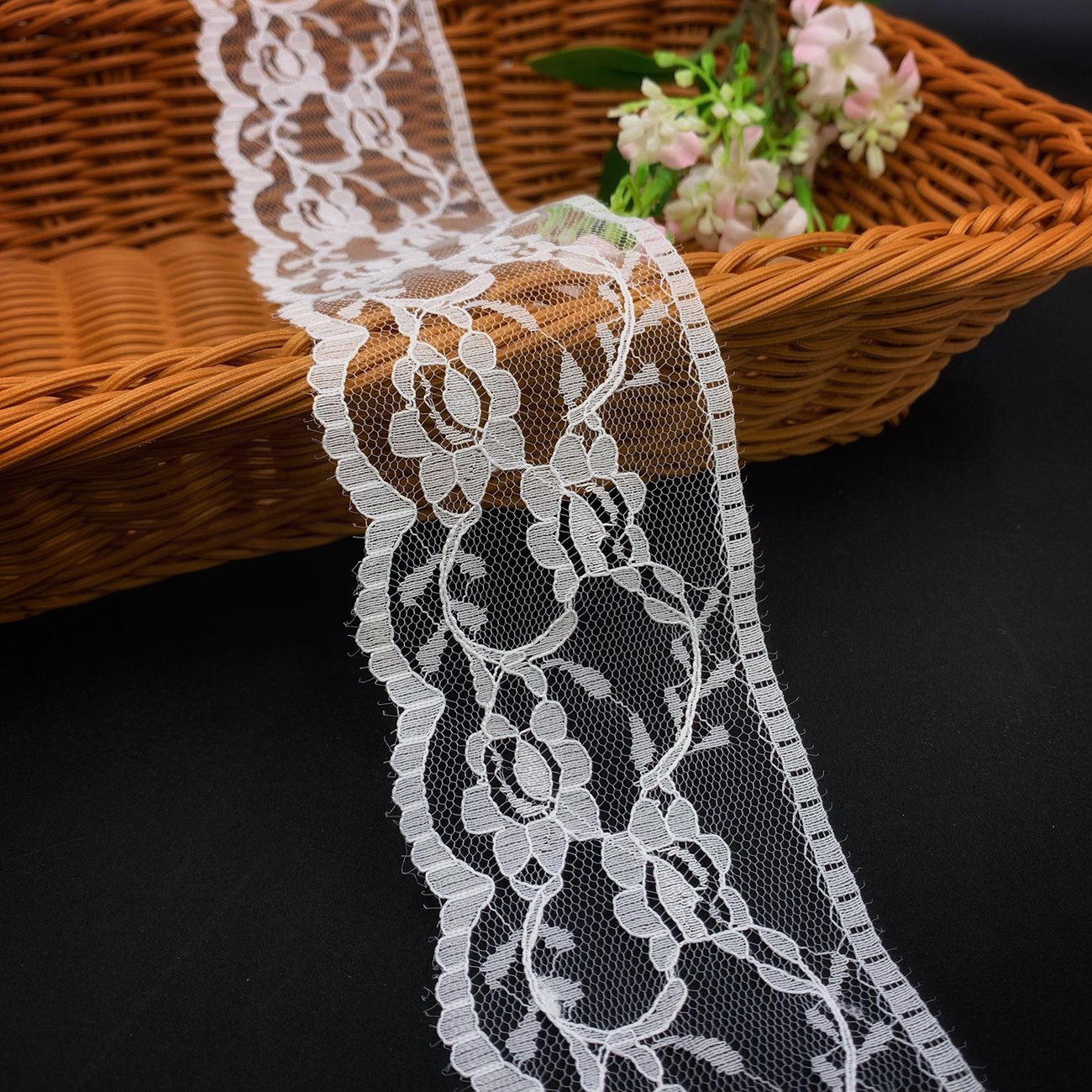 Spot Direct Sales Wholesale White Big Size Mesh Nylon Elastic Lace Trim For Panties