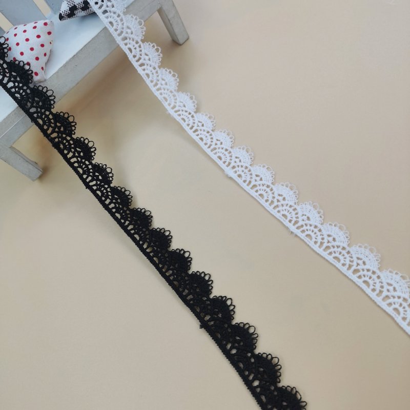 Embroidery Black Lace Ribbons Trimming White Polyester Embroidery Milk Silk Sewing Trim Lace For Dress