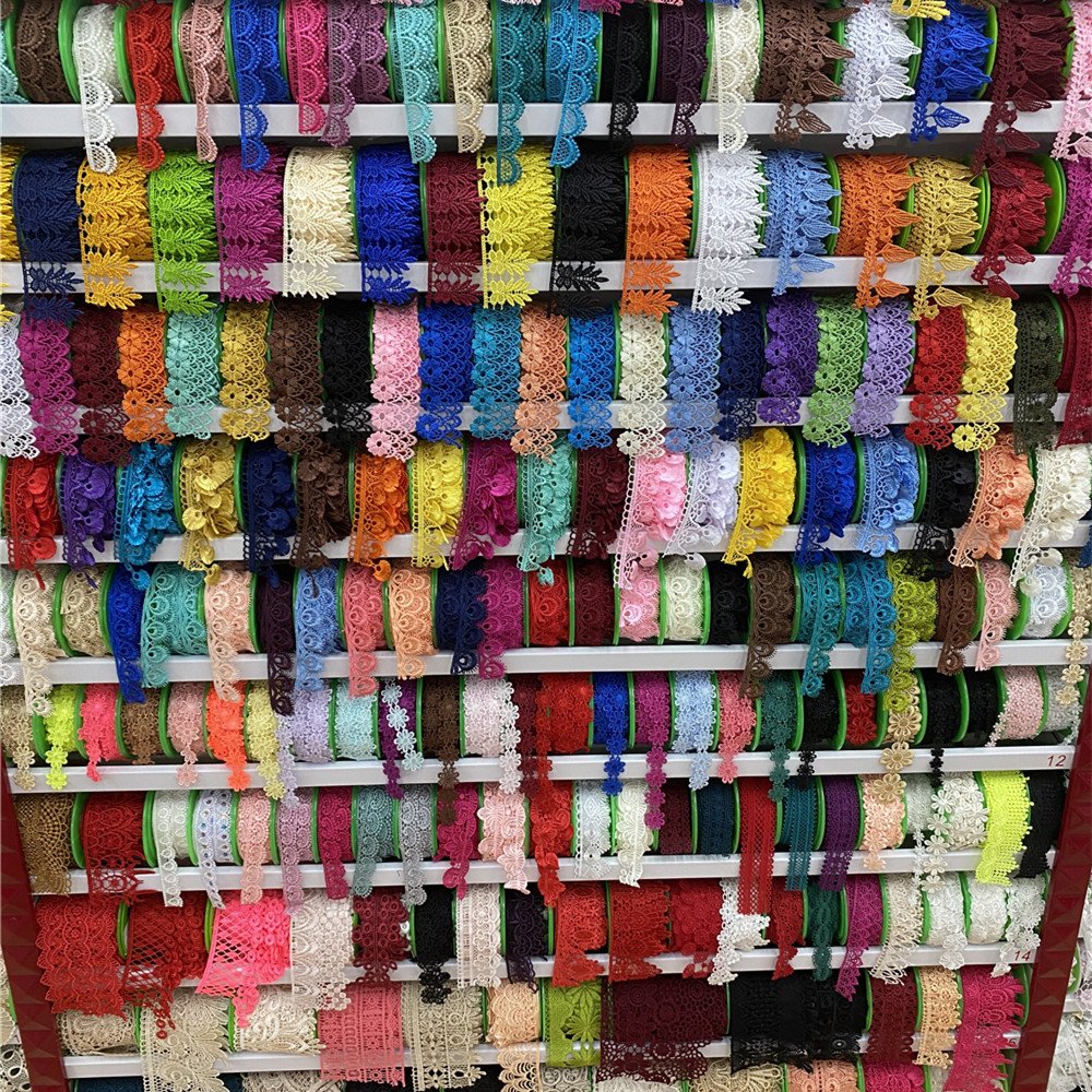 Wholesale High Quality Customized Haberdashery Milk Silk White Trimming Lace Tulle Guipure Embroidery Lace Trim