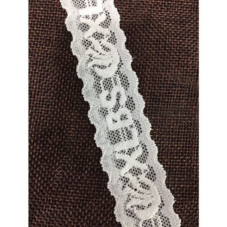 2.5cm Nylon and Spandex Words Design 1 inch Stretch Lace Border Trim