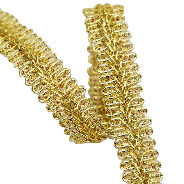 1.5cm Wide Metallic Braid Lace Trim Gold Sliver Sewing Centipede Braided Lace Gimp Trim For Wedding Crafts Sewing Home Decor