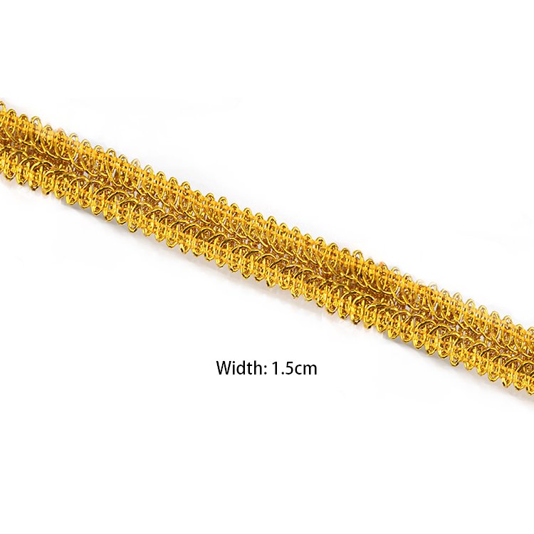 1.5cm Wide Metallic Braid Lace Trim Gold Sliver Sewing Centipede Braided Lace Gimp Trim For Wedding Crafts Sewing Home Decor
