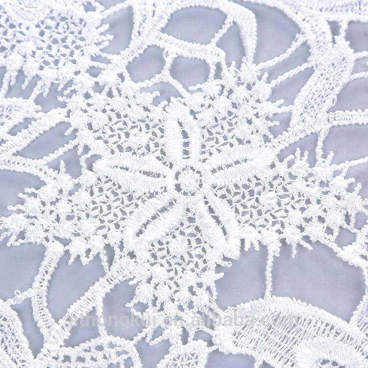 Water soluble polyester guipure lace trim mesh net applique fabrics textiles