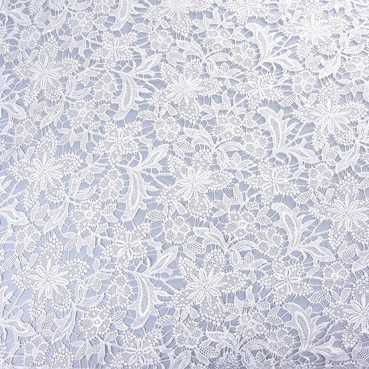 Water soluble polyester guipure lace trim mesh net applique fabrics textiles