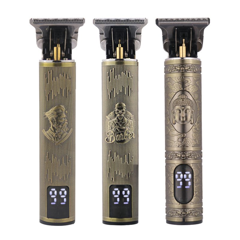 Men's Electric Wet/Dry Trimmer with Replaceable Head Waterproof Body and Groin Hair Trimmer for Shaving