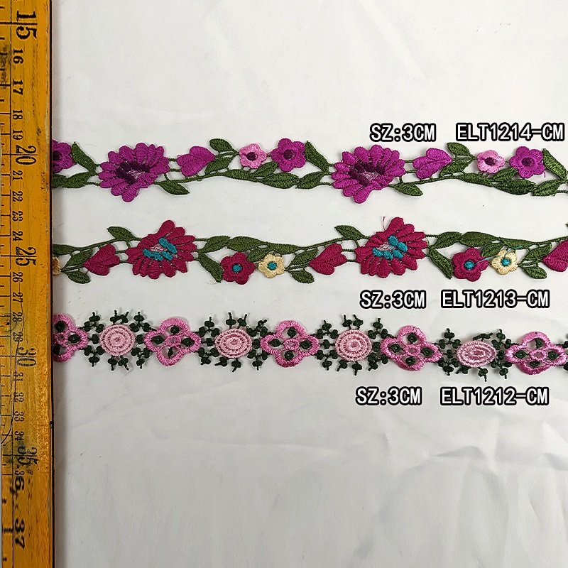 Ribete de encaje wholesale custom border lace trim embroidery trimming