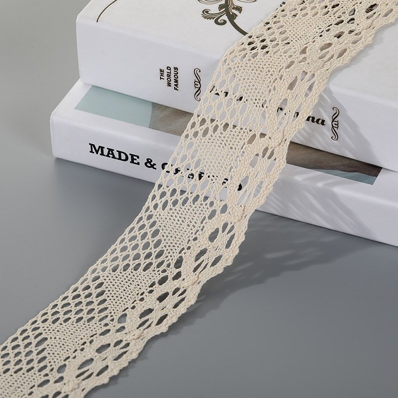 13cm Beige Embroidered Trims for Sewing Cotton Lace DIY Craft Scrap booking Gift Package Wrapping Crafts Not Elastic Sewing Trim