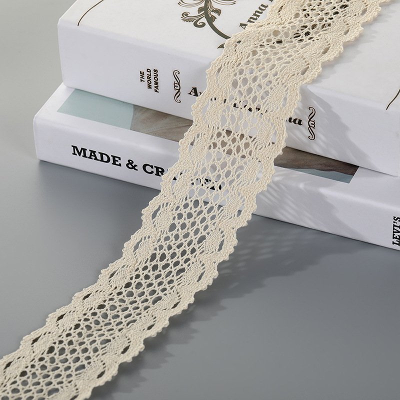13cm Beige Embroidered Trims for Sewing Cotton Lace DIY Craft Scrap booking Gift Package Wrapping Crafts Not Elastic Sewing Trim