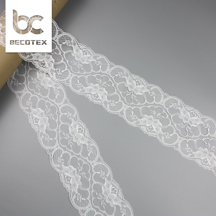 high quality stretch nylon lace trim for bra and underwear wedding decoration