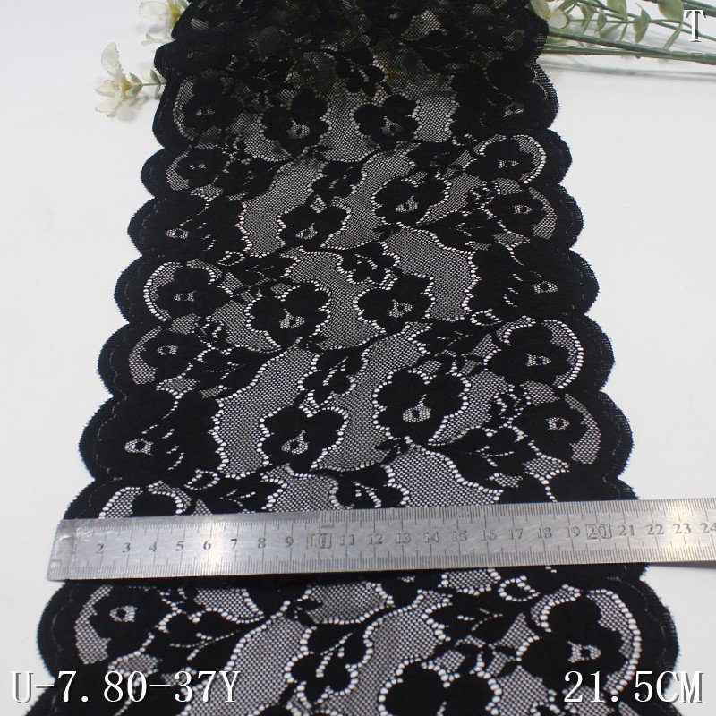 Factory Direct Sale 22cm wide black beige Knitting Nylon Spandex Dress Accessories With Warp Knitted Lace trim for women bra