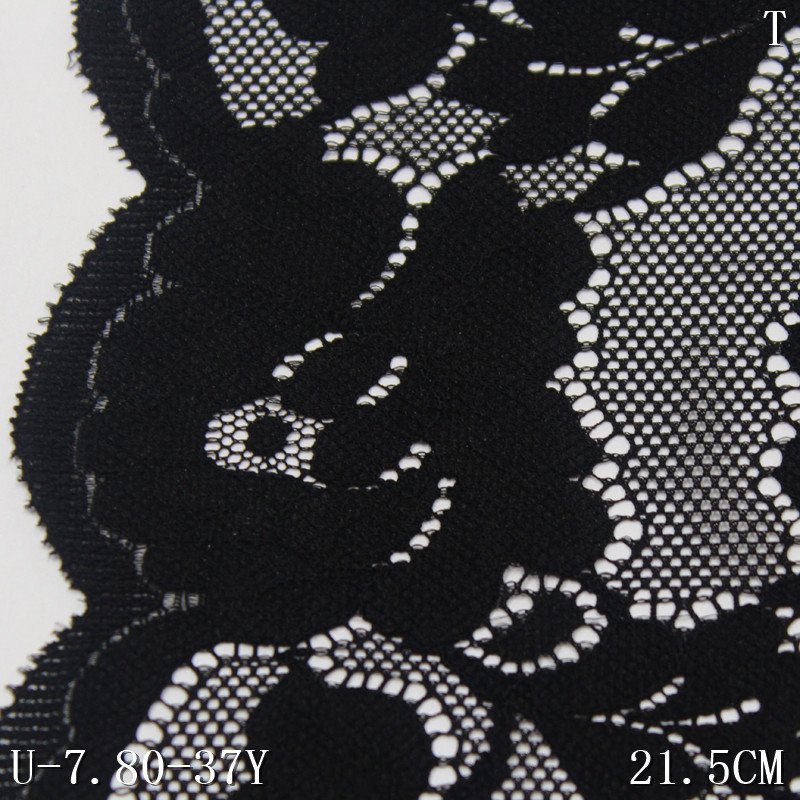 Factory Direct Sale 22cm wide black beige Knitting Nylon Spandex Dress Accessories With Warp Knitted Lace trim for women bra
