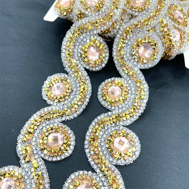L240 Acrylic gem wholesale crystal rhinestone chain trimming bridal rhinestone banding applique trim
