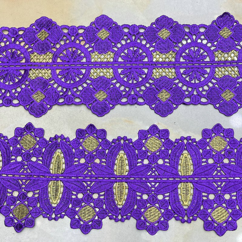 whole sale embroidery polyester colors lace sequined trimming lace