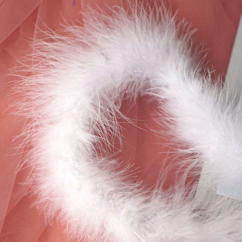 2 Meters Fluffy Ostrich Feather Boa Trimming Fur Plume Scarf 2 Meters Customizable Lace for Women's Costumes & Dresses