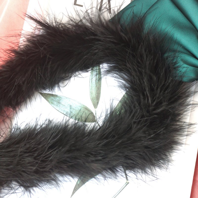 2 Meters Fluffy Ostrich Feather Boa Trimming Fur Plume Scarf 2 Meters Customizable Lace for Women's Costumes & Dresses