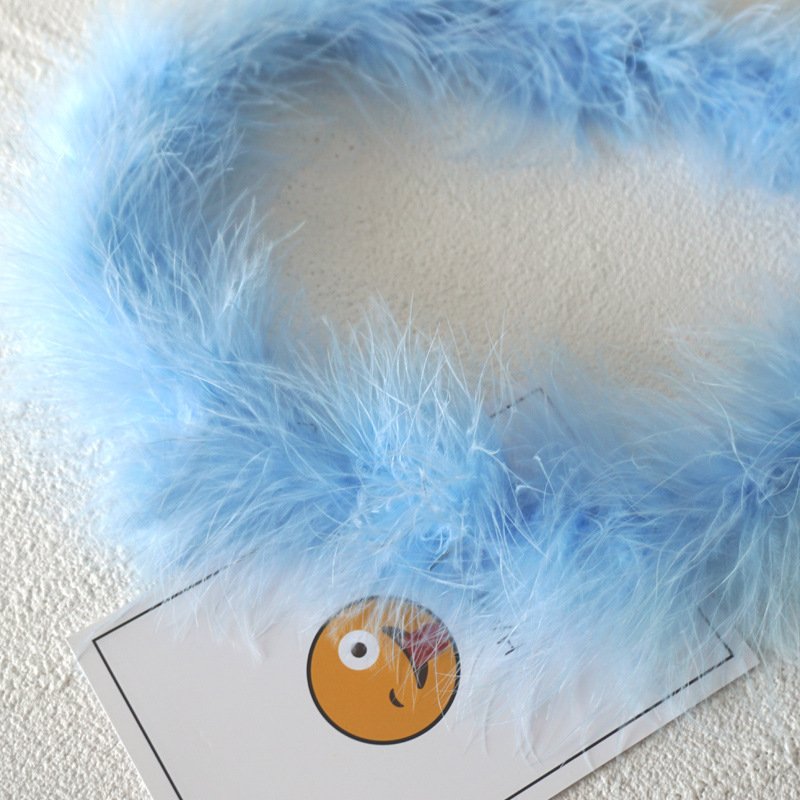 2 Meters Fluffy Ostrich Feather Boa Trimming Fur Plume Scarf 2 Meters Customizable Lace for Women's Costumes & Dresses