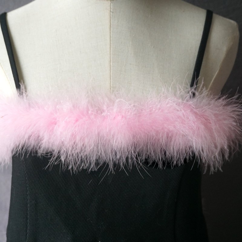 2 Meters Fluffy Ostrich Feather Boa Trimming Fur Plume Scarf 2 Meters Customizable Lace for Women's Costumes & Dresses
