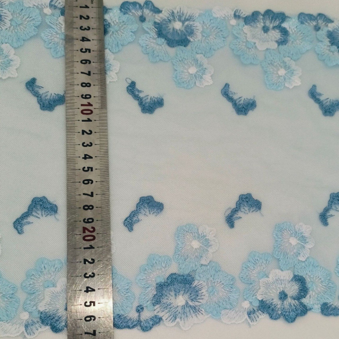 Flower Floral Embroidered Trim Tulle Lace Multicolor Embroidered Lace Trim Multicolored Flower