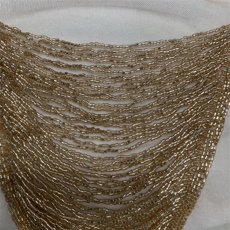 Beaded Belt Fringe Trim Beaded Fringe Trim Beaded Ribbon Tassel for Clothing Accessories DIY Decoration (Silver, AB Color)