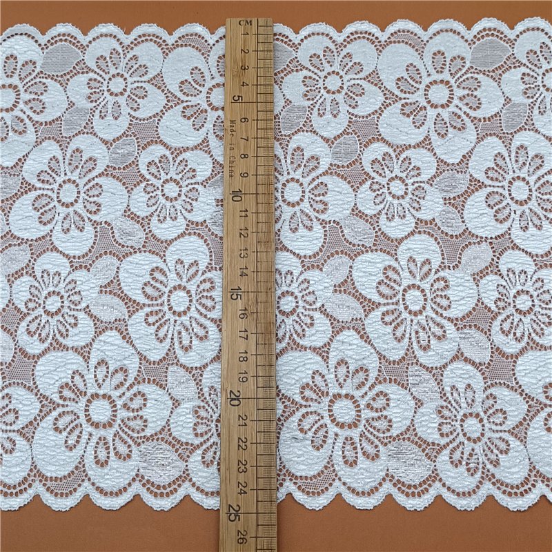 Professional Elastic Lace Trim High Quality Nylon Spandex Knitting with Flower Decoration for Accessory Supplies