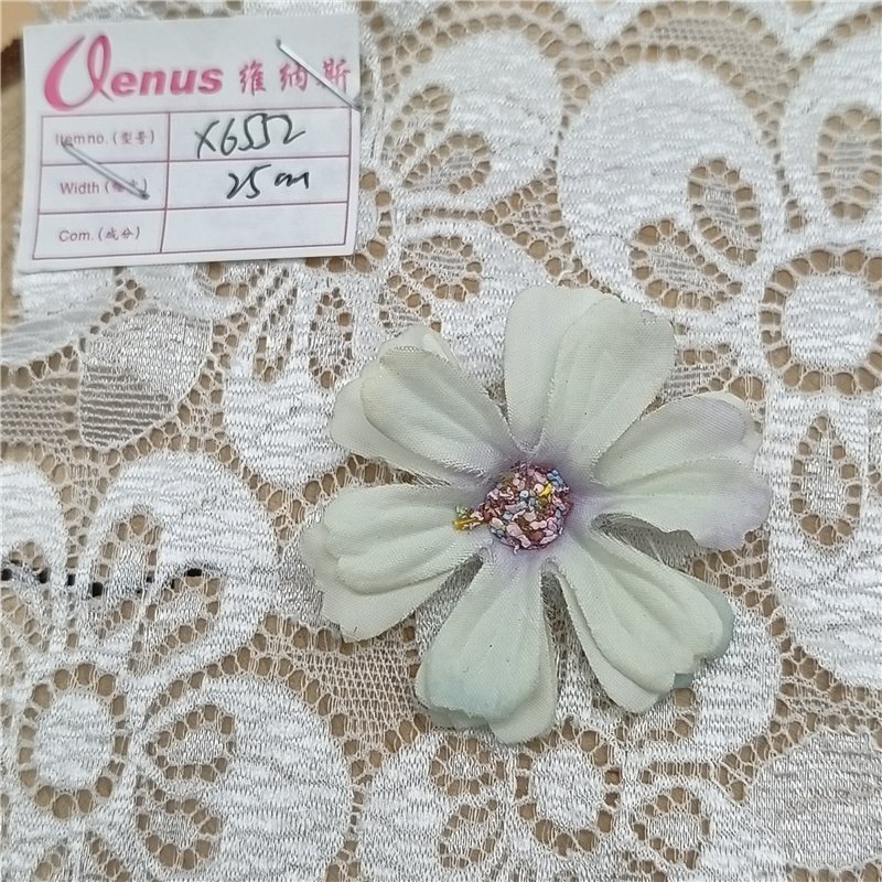 Professional Elastic Lace Trim High Quality Nylon Spandex Knitting with Flower Decoration for Accessory Supplies