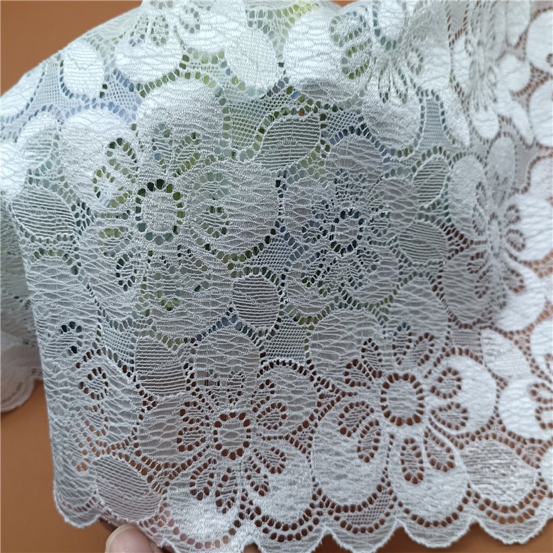 Professional Elastic Lace Trim High Quality Nylon Spandex Knitting with Flower Decoration for Accessory Supplies
