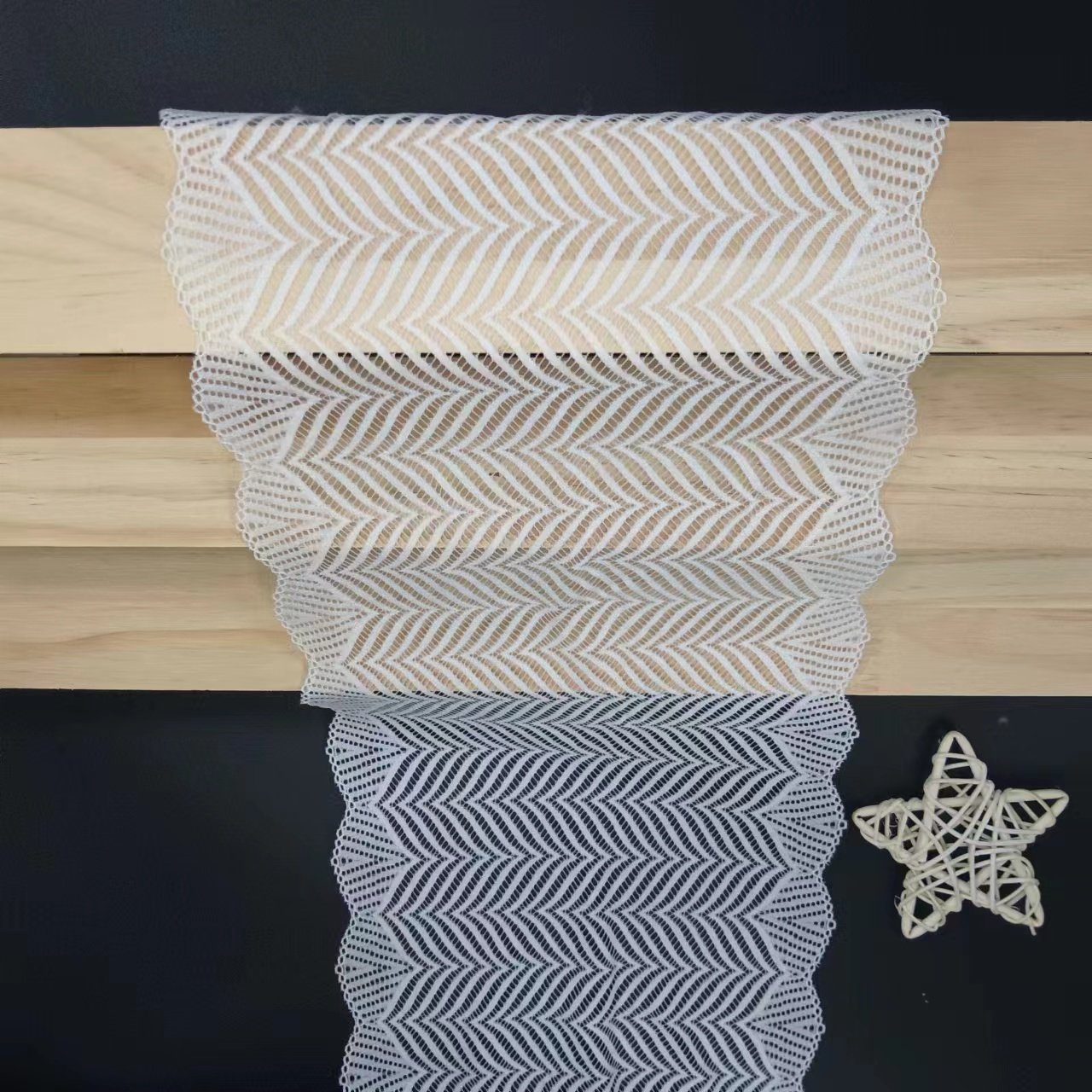 19 cm White Voile Nylon Spandex Lace Trim Stretch Knitted Trimming for Women's Bra Decorative