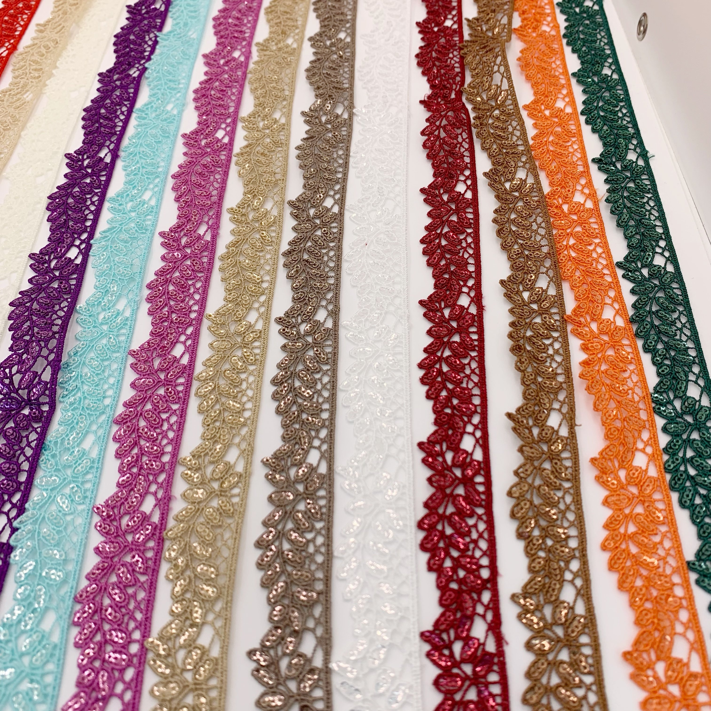 High Quality Decorative Trim Ribbon Polyester Shiny Luxury Multiple Colors Gpo Guipure Lace Trim