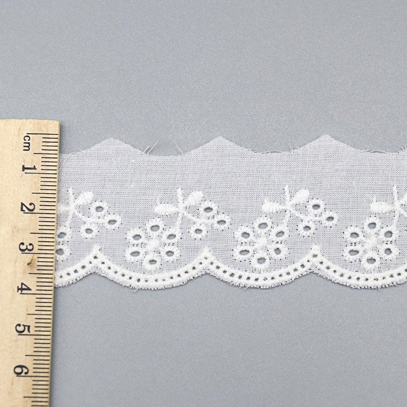 2024 newest 3.5cm 100% cotton high quality lace trim embroidery eyelet wedding dress lace trim for dress