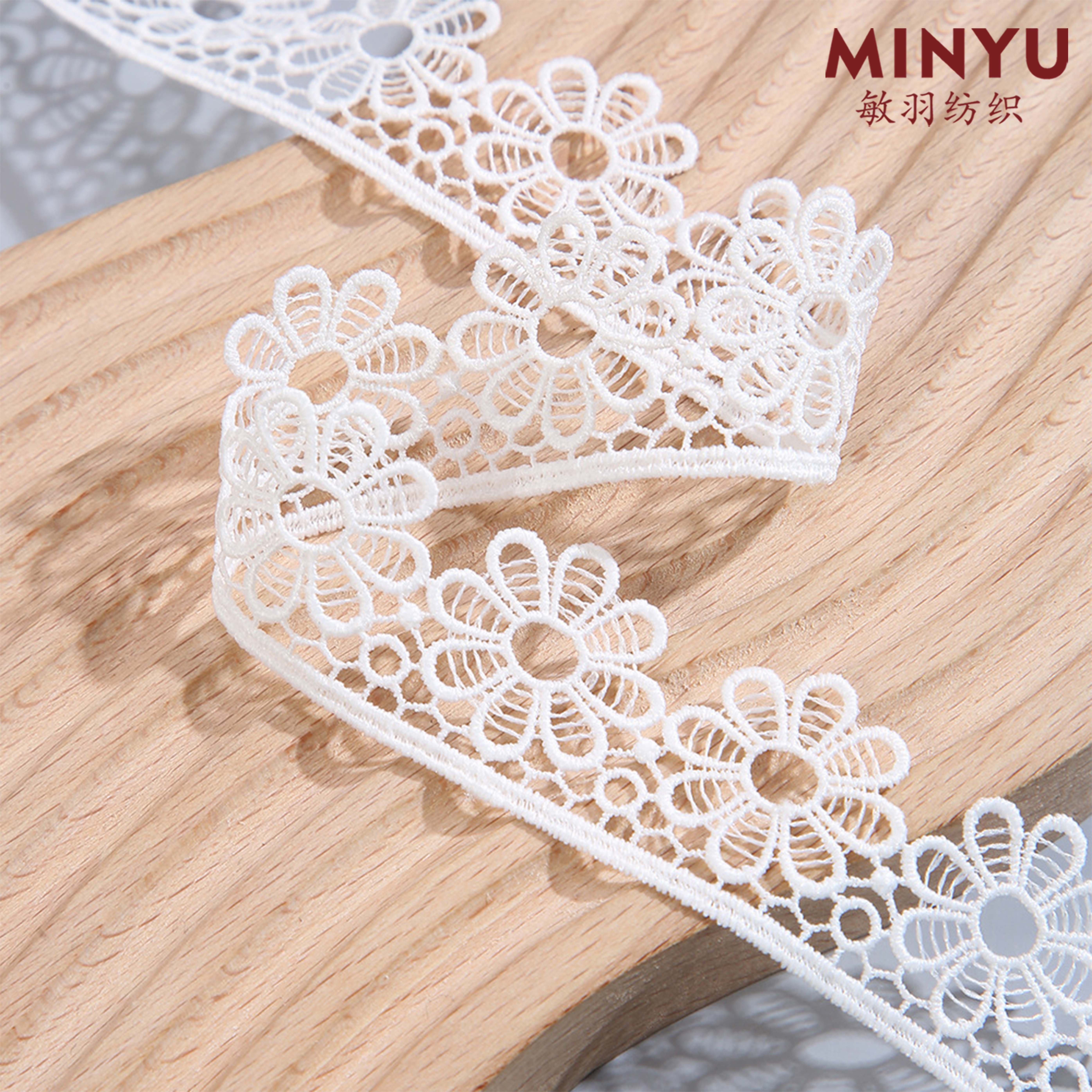 2024 Popular Wholesale Embroidery White Milk Silk Lace Trimming Vintage Soft Polyester Lace For Women's Dresses Lace