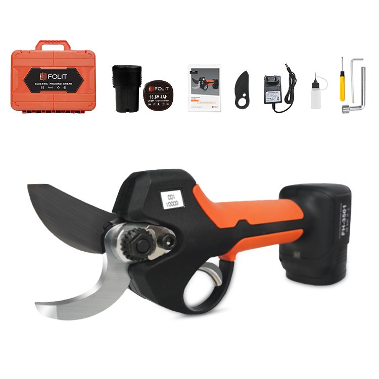 Professional Largen Blade Opening Tree Branch trimming 35mm Progressive Cutting Cordless Electric Pruning Shear With LCD Screen