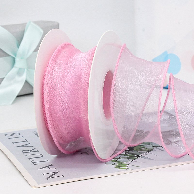 Fashion Colourful Custom Yarn Ribbon For Gift Packaging Ribbons Roll Satin Ribbon With Logo