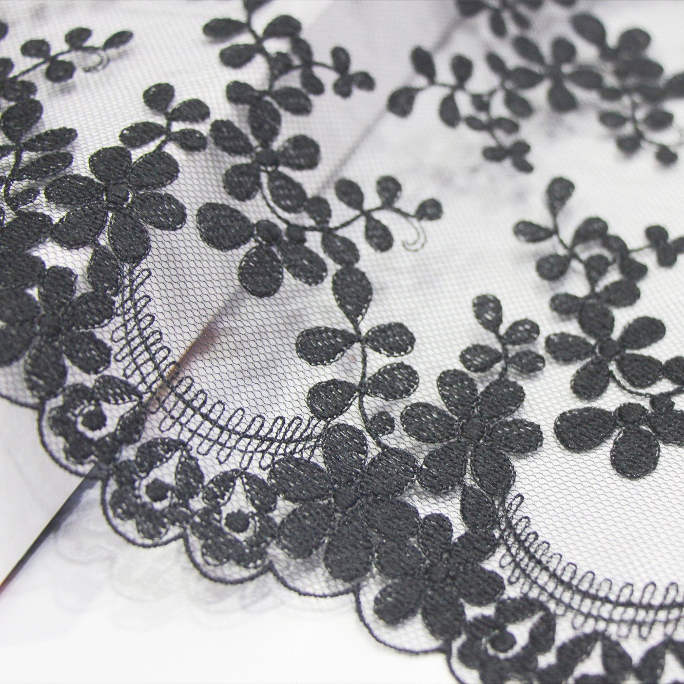Voile Flower Fabric Embroidery Lace Tulle Embroidered Lace Trim Net Lace For Women Dress Lingerie
