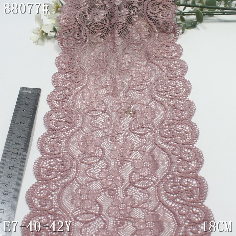 factory price 18cm Good Quality Stretch Elastic Lace Fabric breathable nylon spandex black Bright Yellow Lace Trim for underwear