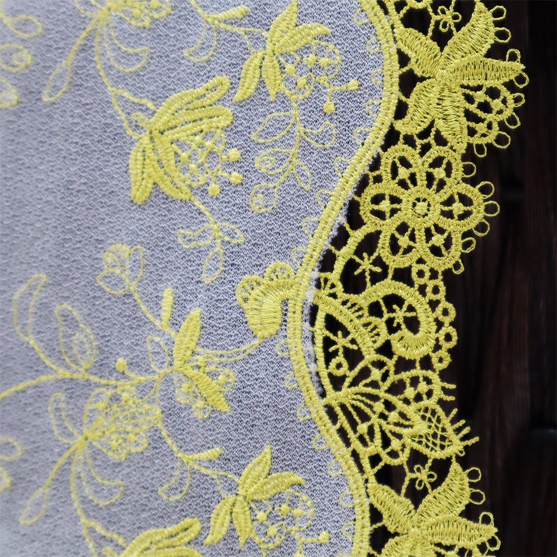 chiffon white mesh fabric with popular hollowed out pattern edges water soluble lace