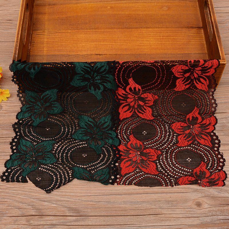 Hot Sale New Design Flower Elastic Embroidery Lace Fabric Polyester Tulle Lace Trim For Women Dress