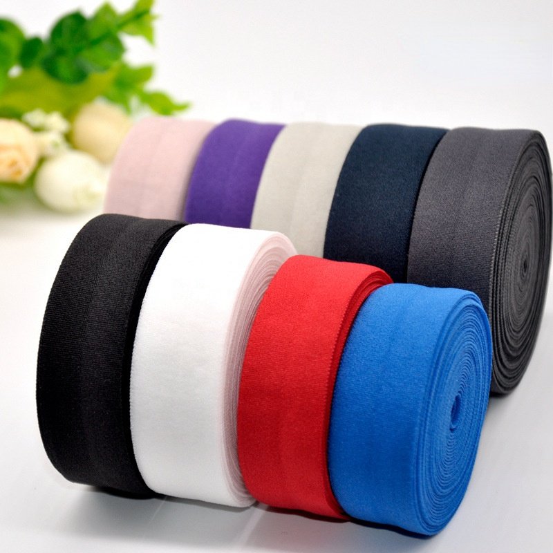 2CM Elastic edge taping Down jacket cuff fold trim black and white nylon elastic ribbon elastic band